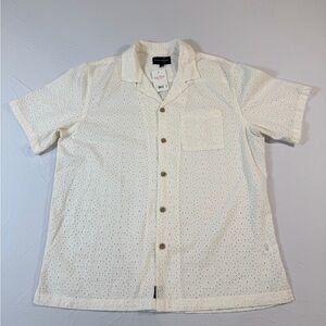 Lucky Brand Cream Eyelet Short Sleeve Shirt NWT- Medium